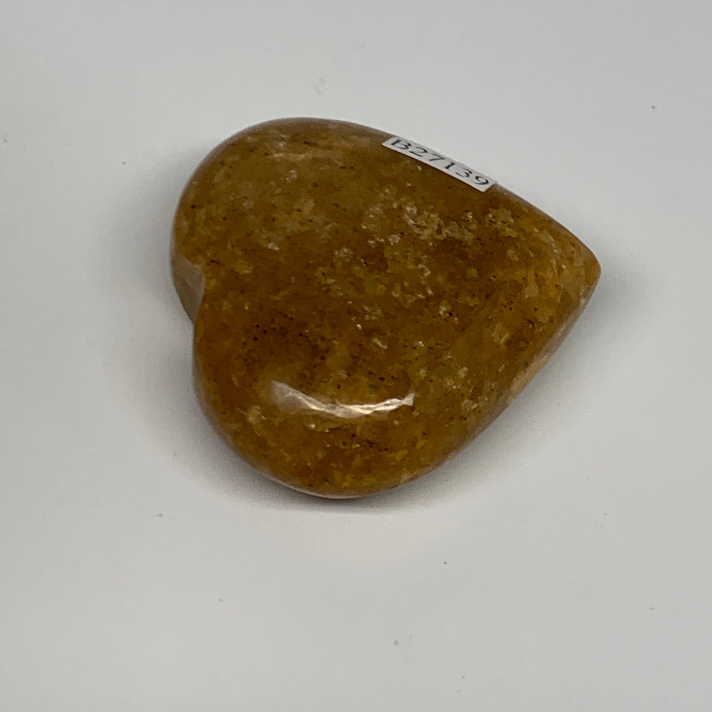 81.8g, 2"x2.1"x0.9", Natural Golden Quartz Heart Small Polished Crystal, B27139