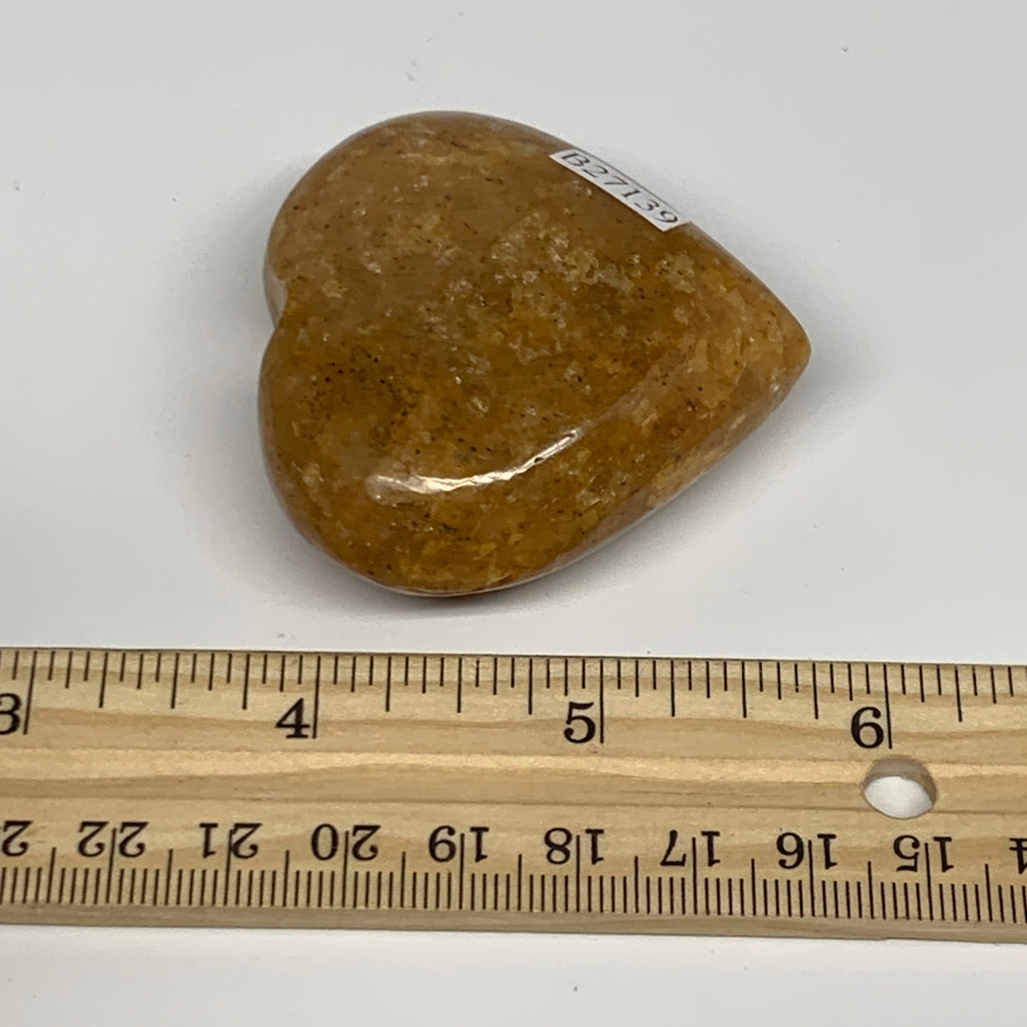 81.8g, 2"x2.1"x0.9", Natural Golden Quartz Heart Small Polished Crystal, B27139