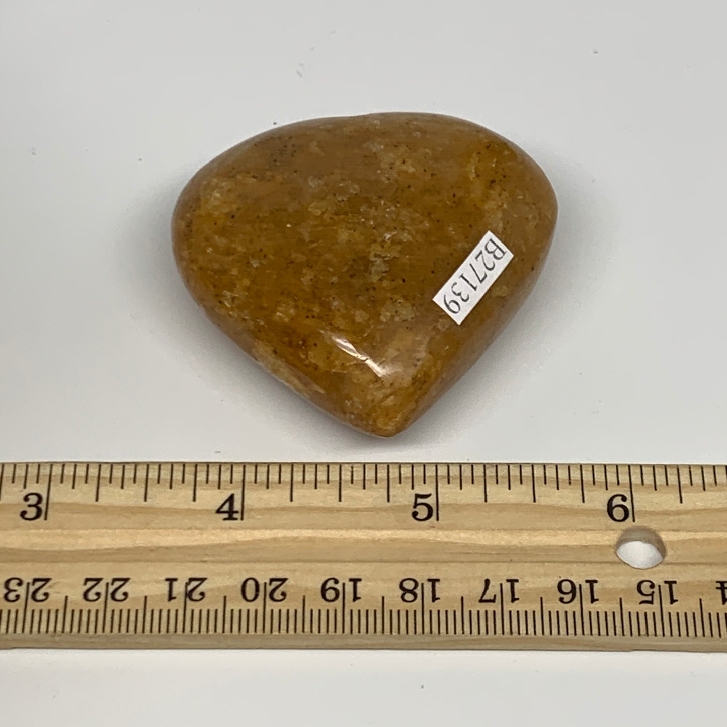 81.8g, 2"x2.1"x0.9", Natural Golden Quartz Heart Small Polished Crystal, B27139