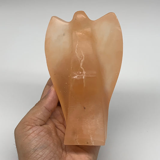 516g, 5.2"x3.1"x1.8"" Orange Selenite (Satin Spar) Angel Crystal @Morocco,B9391