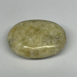 96.1g, 2.3"x1.7"x1", Natural Yellow Calcite Palm-Stone Crystal Polished Reiki, B
