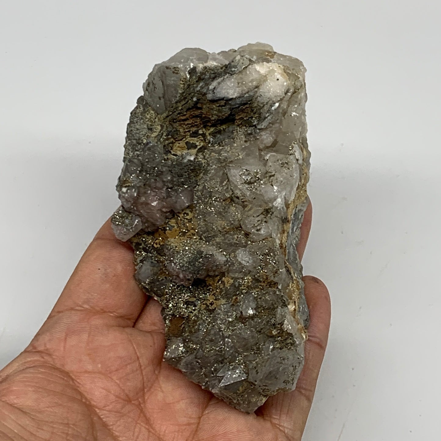 220.4g, 4.2"x2.2"x1.3", Chalcopyrite Cluster Fluorite Mineral Specimen,B11054