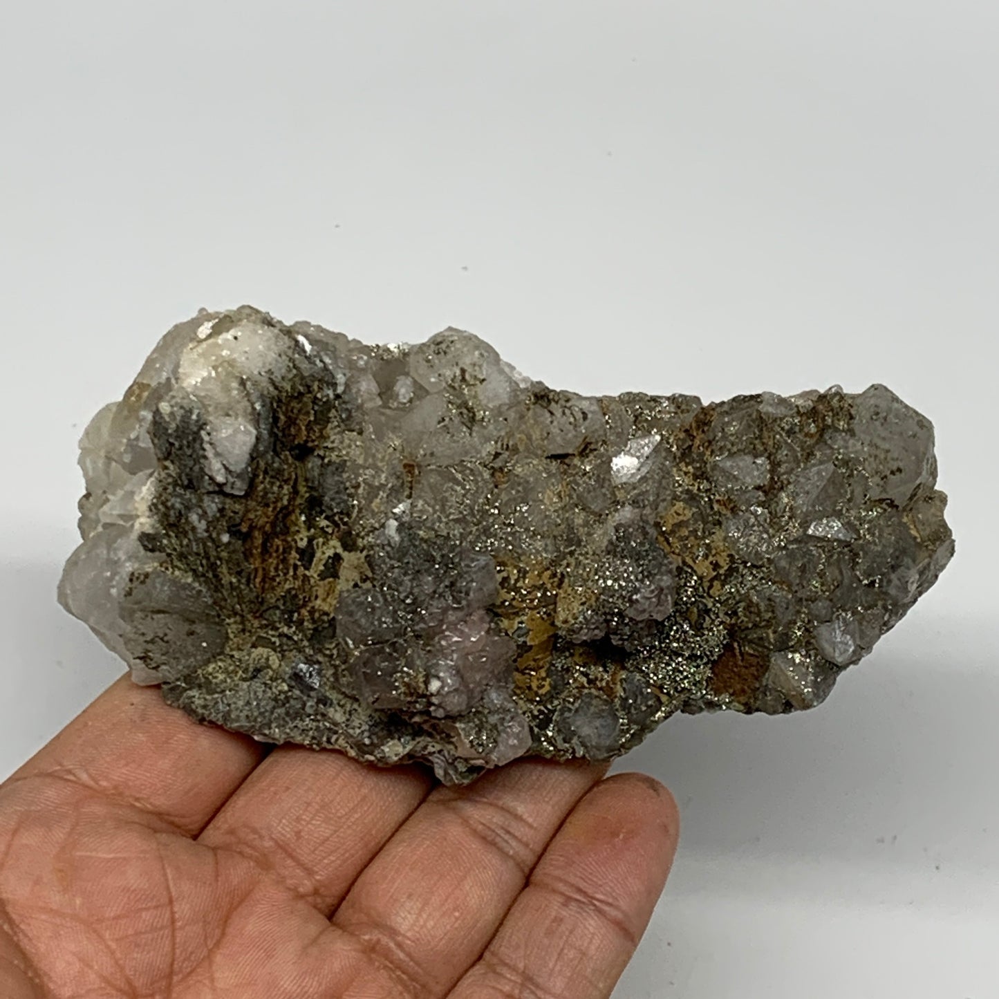 220.4g, 4.2"x2.2"x1.3", Chalcopyrite Cluster Fluorite Mineral Specimen,B11054