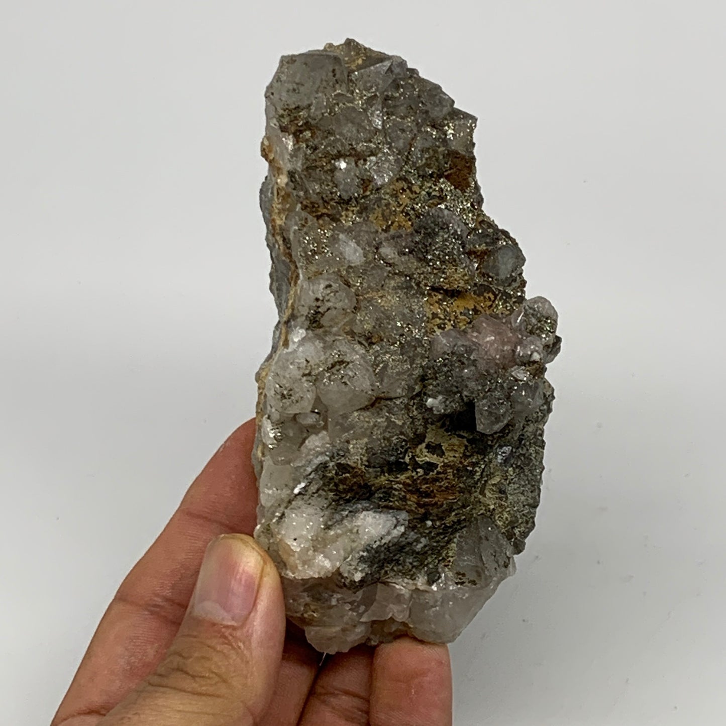 220.4g, 4.2"x2.2"x1.3", Chalcopyrite Cluster Fluorite Mineral Specimen,B11054