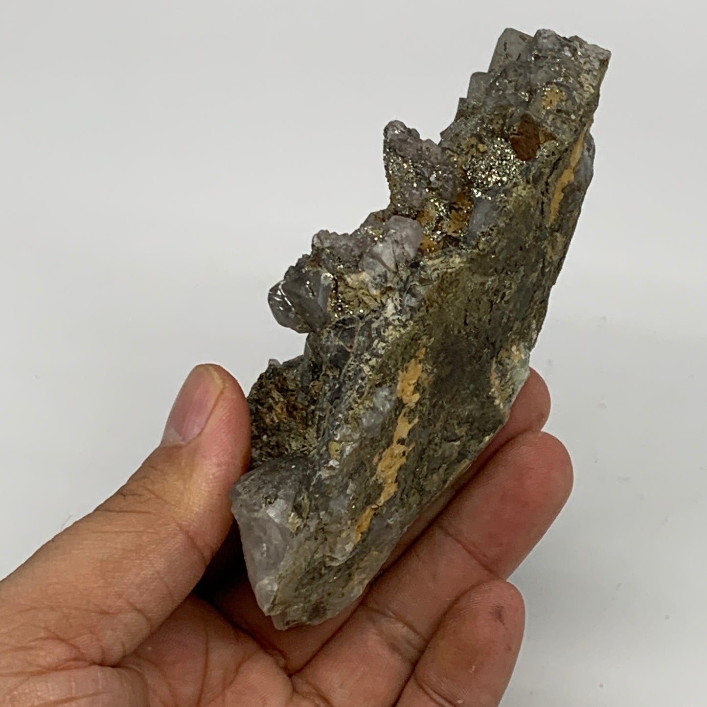 220.4g, 4.2"x2.2"x1.3", Chalcopyrite Cluster Fluorite Mineral Specimen,B11054