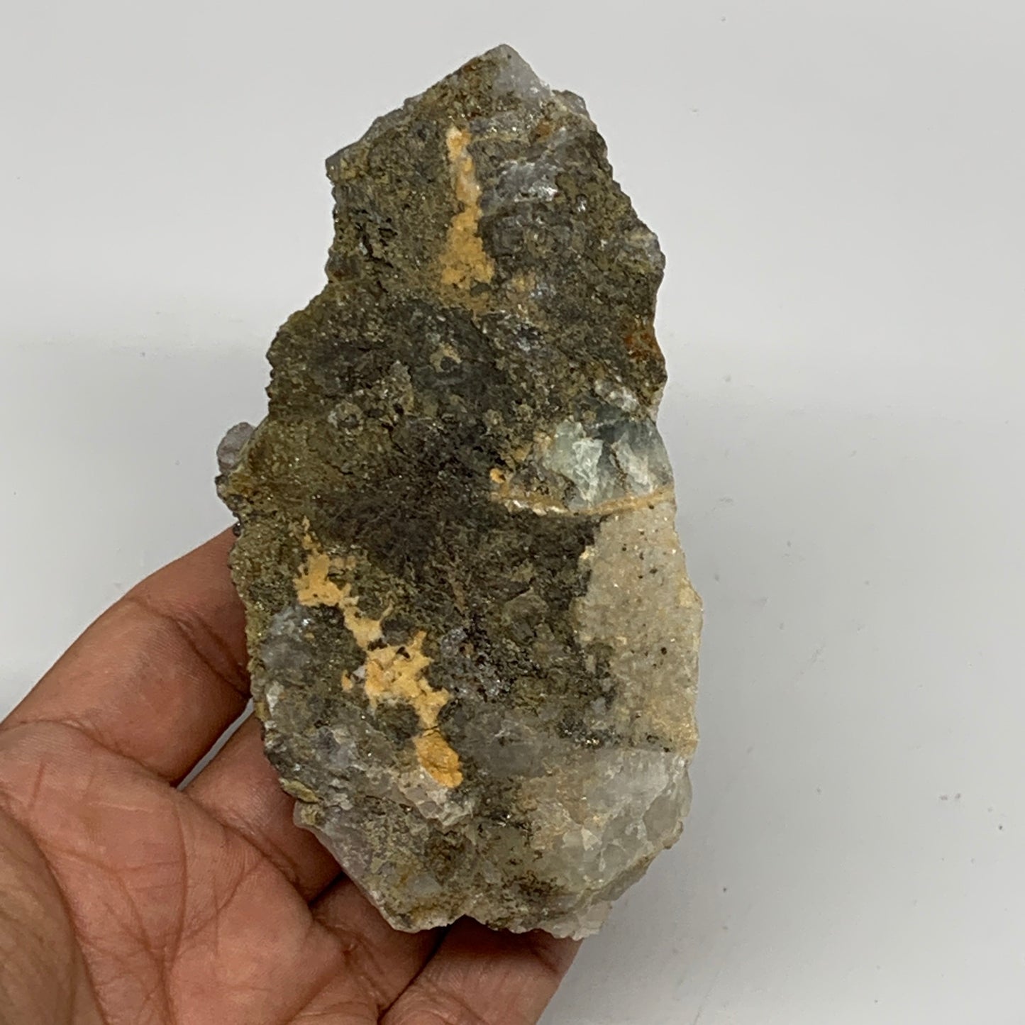 220.4g, 4.2"x2.2"x1.3", Chalcopyrite Cluster Fluorite Mineral Specimen,B11054