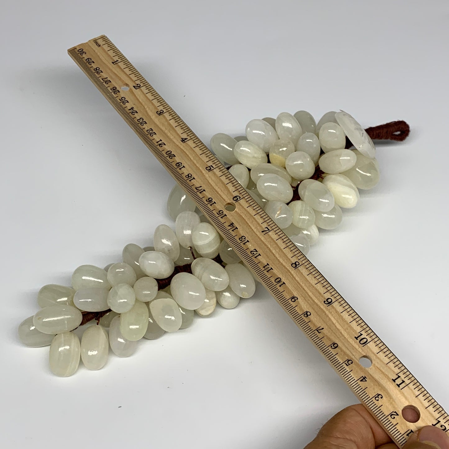 735g, 9"x4" Green Onyx Grape Bunch Stone Marble Decor @Pakistan,B25490