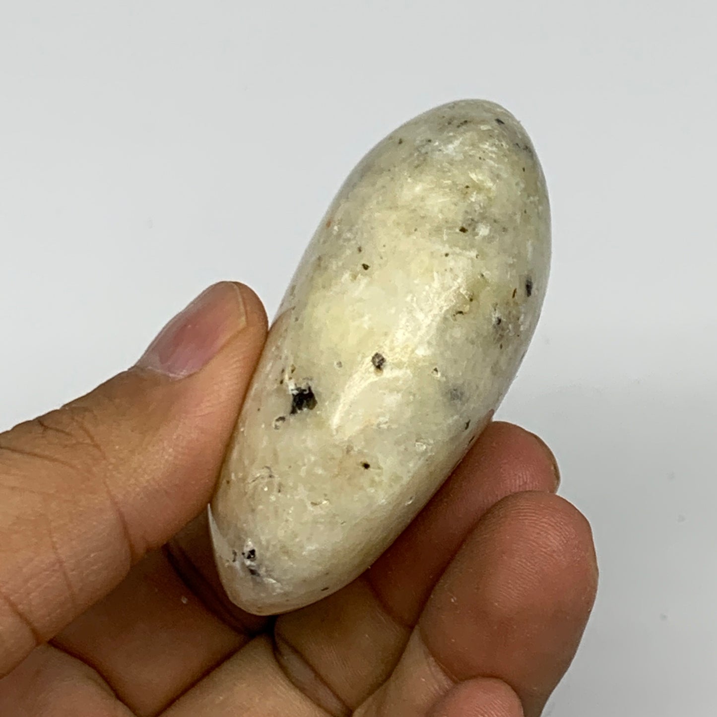 96g, 2.3"x1.7"x1", Natural Yellow Calcite Palm-Stone Crystal Polished Reiki, B16