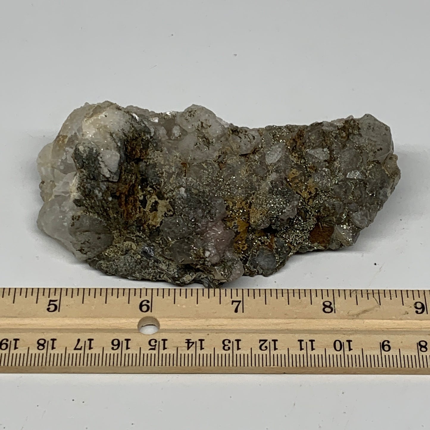 220.4g, 4.2"x2.2"x1.3", Chalcopyrite Cluster Fluorite Mineral Specimen,B11054