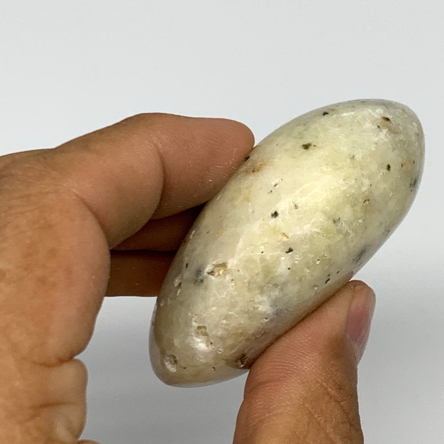 96g, 2.3"x1.7"x1", Natural Yellow Calcite Palm-Stone Crystal Polished Reiki, B16