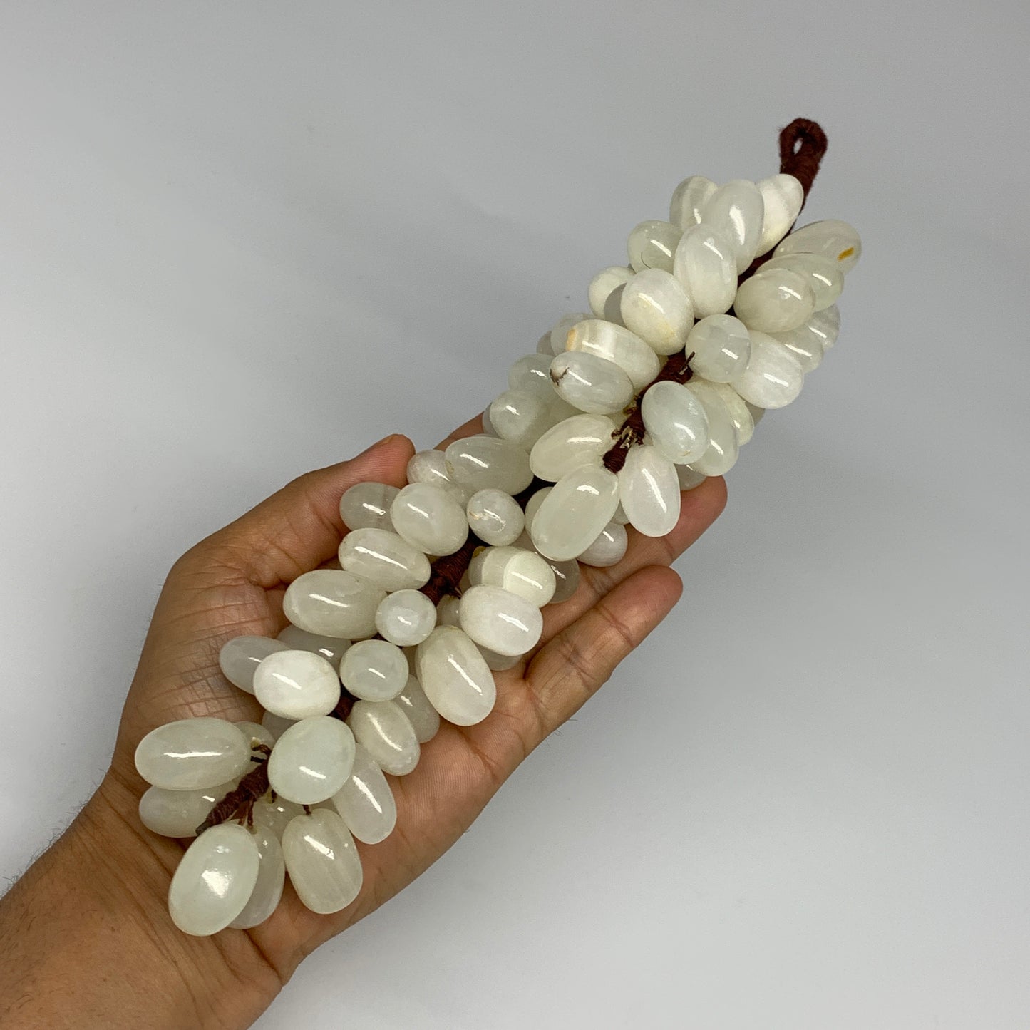 735g, 9"x4" Green Onyx Grape Bunch Stone Marble Decor @Pakistan,B25490