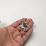 49.5 Cts Agate Druzy Slice Geode Gold Plated Pendant Handmade from Brazil,Bp829 - watangem.com