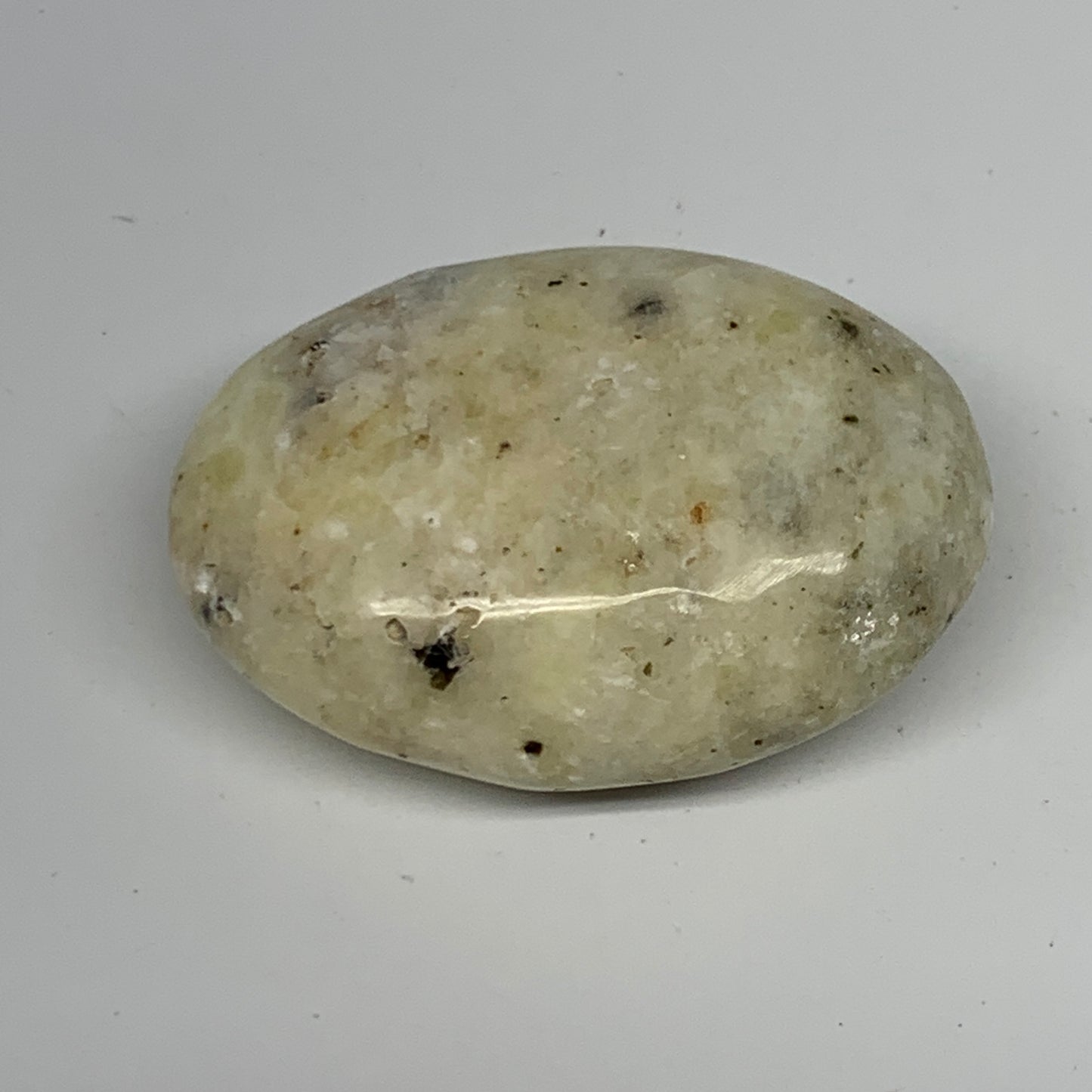 96g, 2.3"x1.7"x1", Natural Yellow Calcite Palm-Stone Crystal Polished Reiki, B16