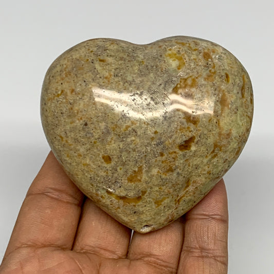156.8g,2.6"x2.9"x1.2", Green Opal Heart Polished Gemstone @Madagascar, B17567