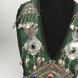 Vintage Turkmen Necklace Multi Pendant on Hand Sawn Soft Fabric Handmade,TN245
