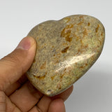 156.8g,2.6"x2.9"x1.2", Green Opal Heart Polished Gemstone @Madagascar, B17567