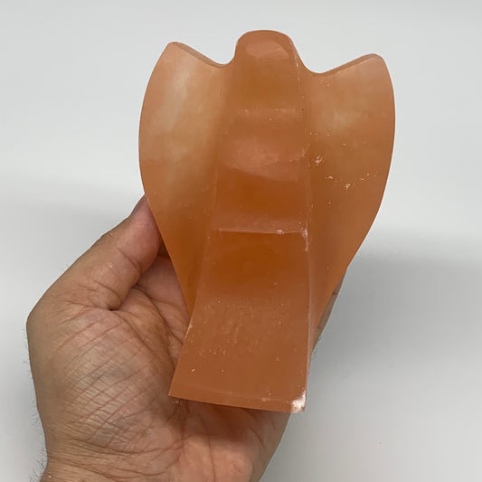 648g, 4.5"x3.3"x2.5"" Orange Selenite (Satin Spar) Angel Crystal @Morocco,B9393