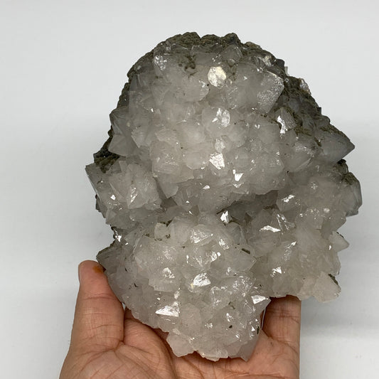 1500g, 5.8"x4.8"x3.5", UV Reactive Chalcopyrite Cluster Fluorite Mineral Specime