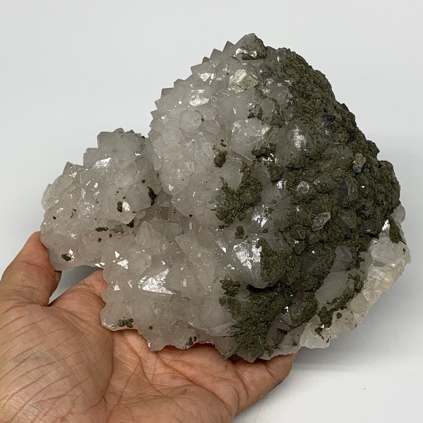 1500g, 5.8"x4.8"x3.5", UV Reactive Chalcopyrite Cluster Fluorite Mineral Specime