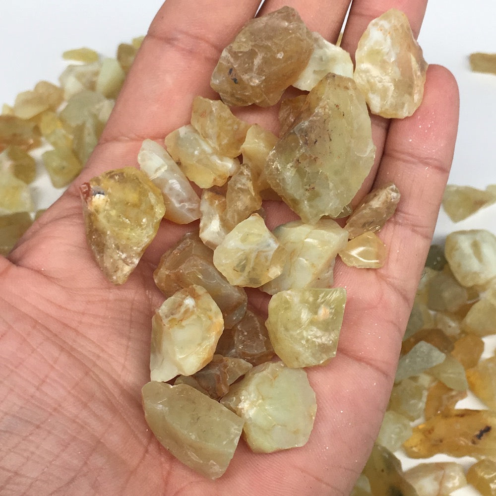 382g Lot, Approximately 8mm - 30mm Natural Rough Green Opal Crystal @Mali