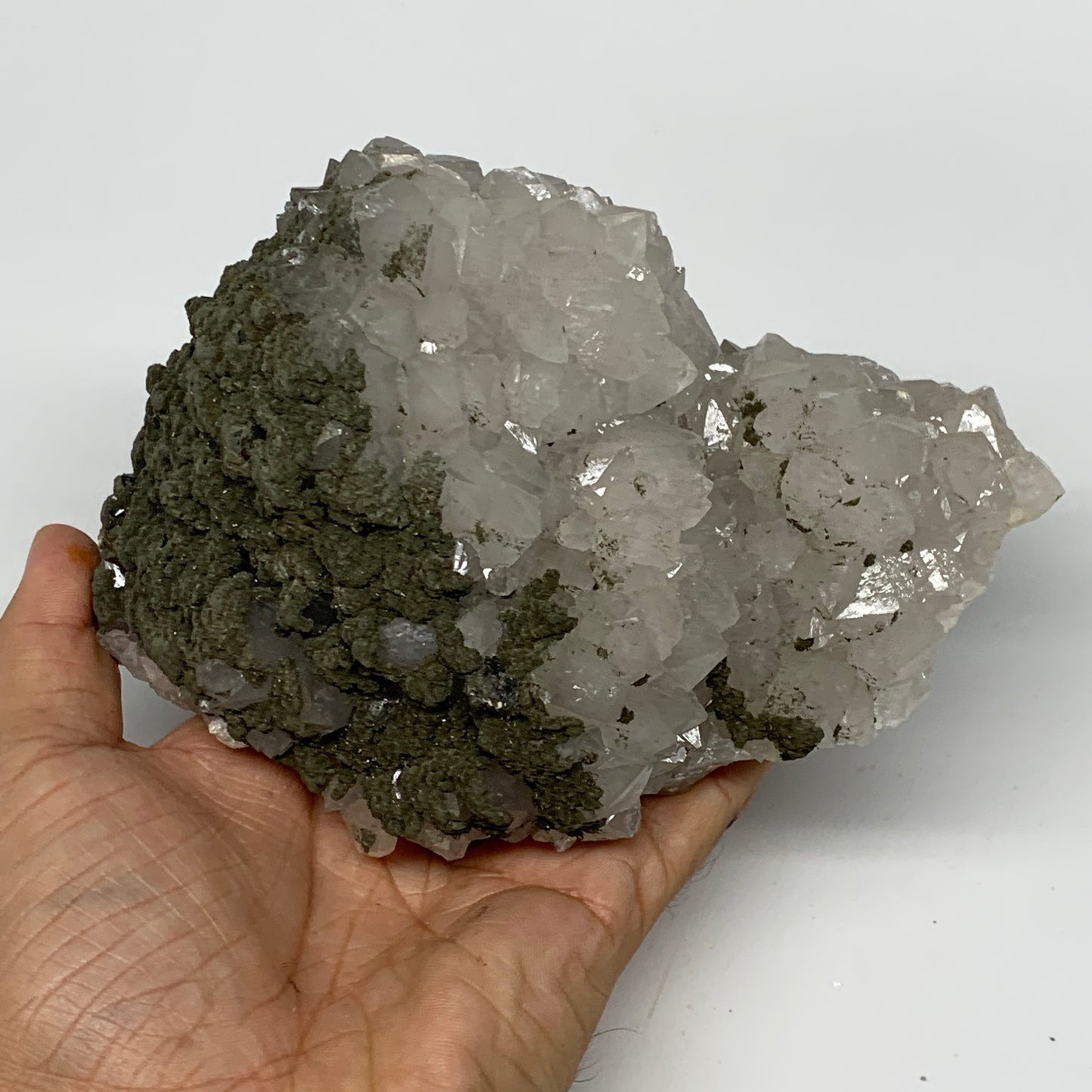 1500g, 5.8"x4.8"x3.5", UV Reactive Chalcopyrite Cluster Fluorite Mineral Specime