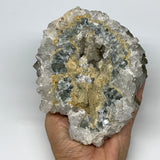 1500g, 5.8"x4.8"x3.5", UV Reactive Chalcopyrite Cluster Fluorite Mineral Specime
