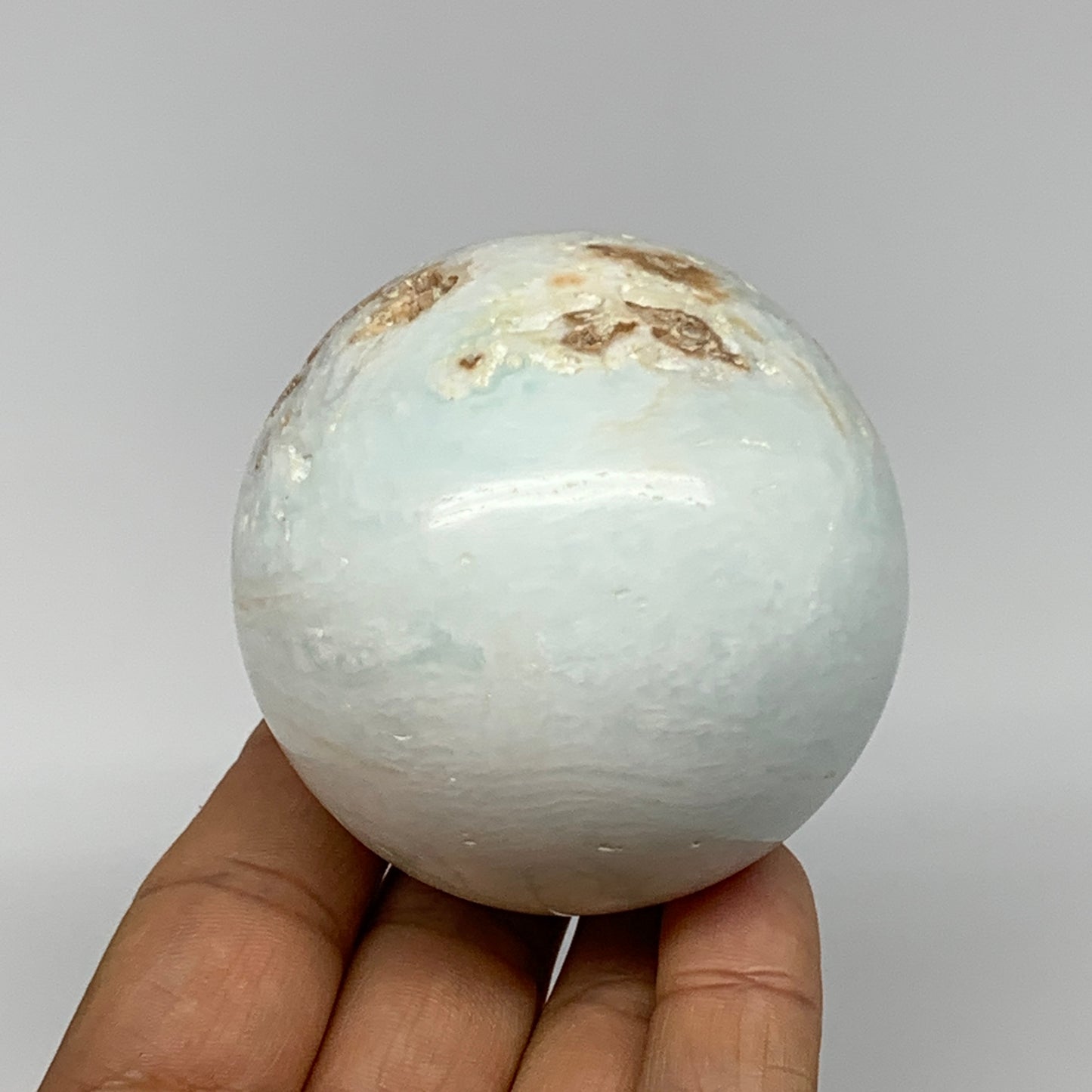 321g,2.4"(61mm) Caribbean Calcite Sphere Gemstone,Healing Crystal,B25174