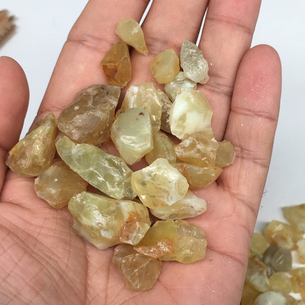 382g Lot, Approximately 8mm - 30mm Natural Rough Green Opal Crystal @Mali