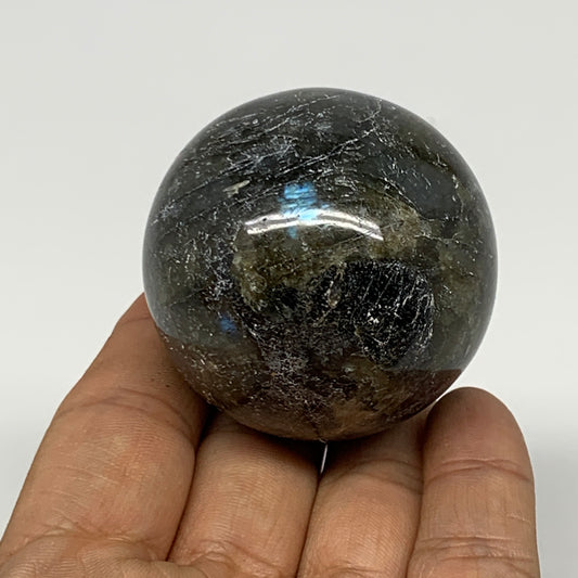159.6g, 1.9"(47mm), Labradorite Sphere Gemstone,Crystal @Madagascar, B22372