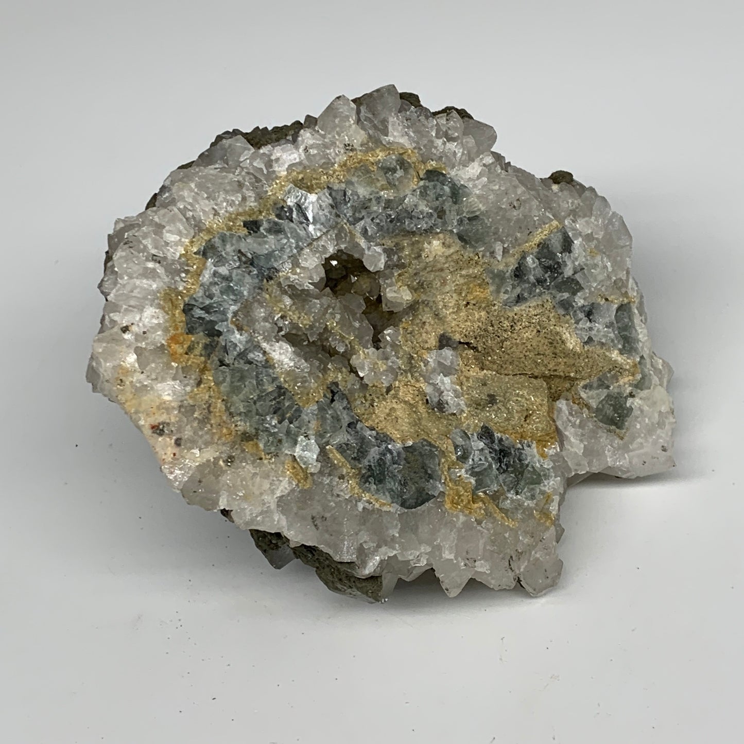 1500g, 5.8"x4.8"x3.5", UV Reactive Chalcopyrite Cluster Fluorite Mineral Specime