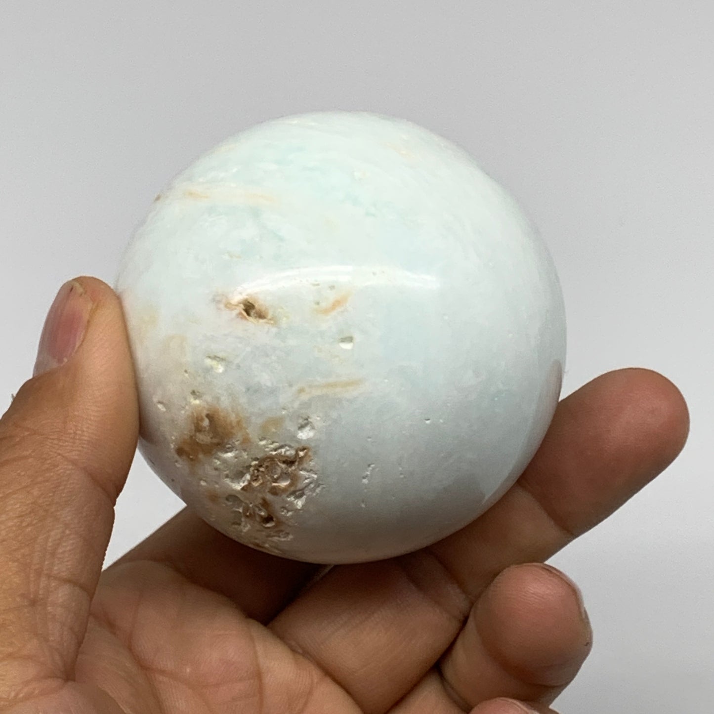 321g,2.4"(61mm) Caribbean Calcite Sphere Gemstone,Healing Crystal,B25174