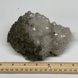 1500g, 5.8"x4.8"x3.5", UV Reactive Chalcopyrite Cluster Fluorite Mineral Specime