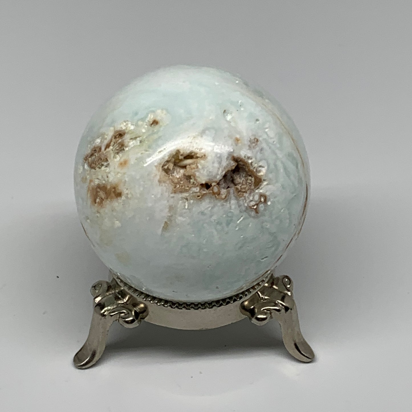 321g,2.4"(61mm) Caribbean Calcite Sphere Gemstone,Healing Crystal,B25174