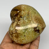 283.1g,2.9"x3.2"x1.6", Green Opal Heart Polished Gemstone @Madagascar, B17568