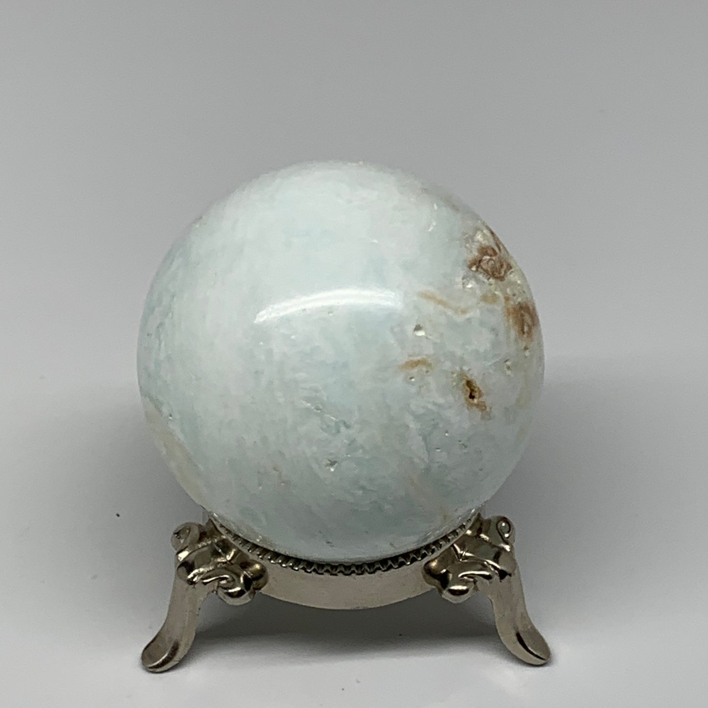 321g,2.4"(61mm) Caribbean Calcite Sphere Gemstone,Healing Crystal,B25174