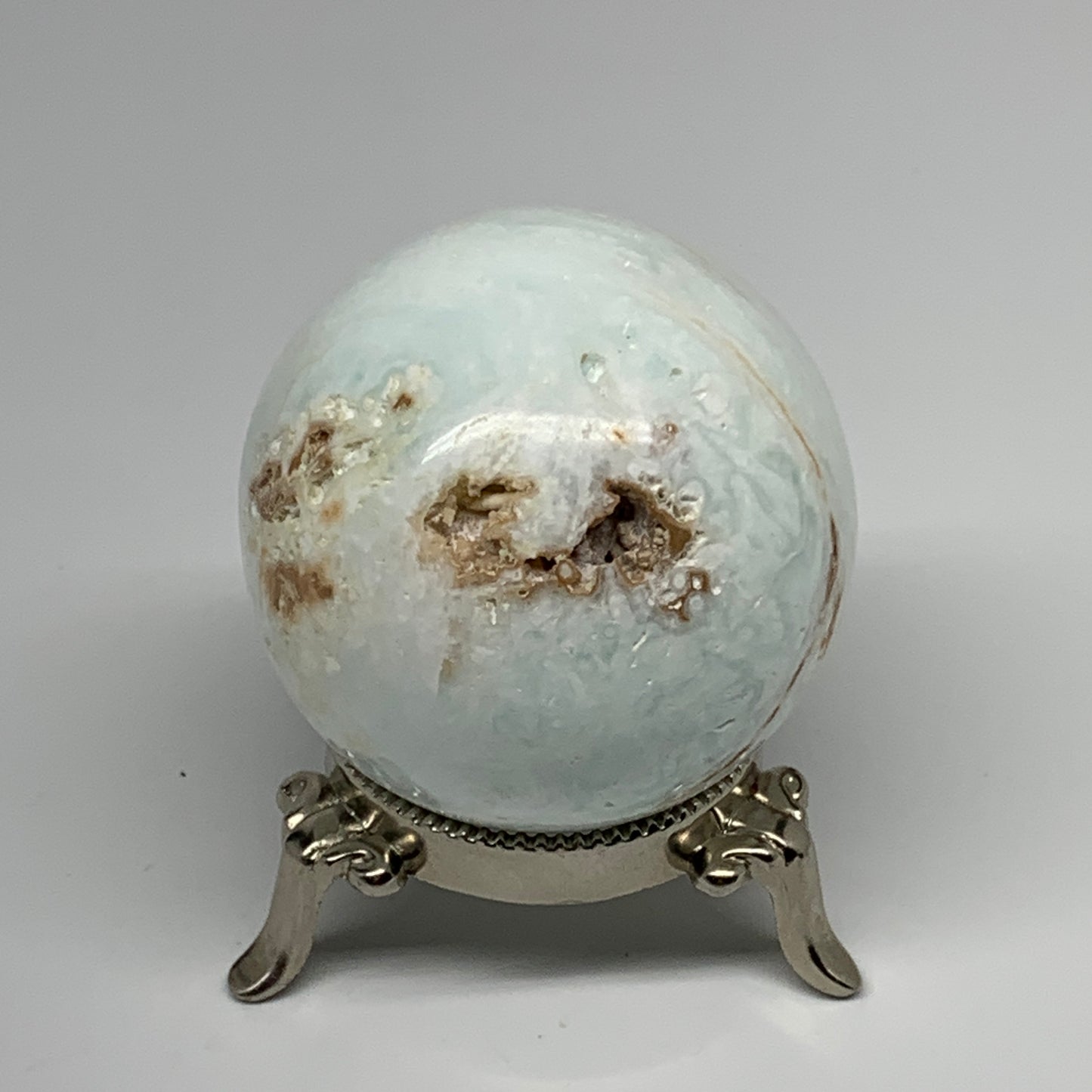 321g,2.4"(61mm) Caribbean Calcite Sphere Gemstone,Healing Crystal,B25174