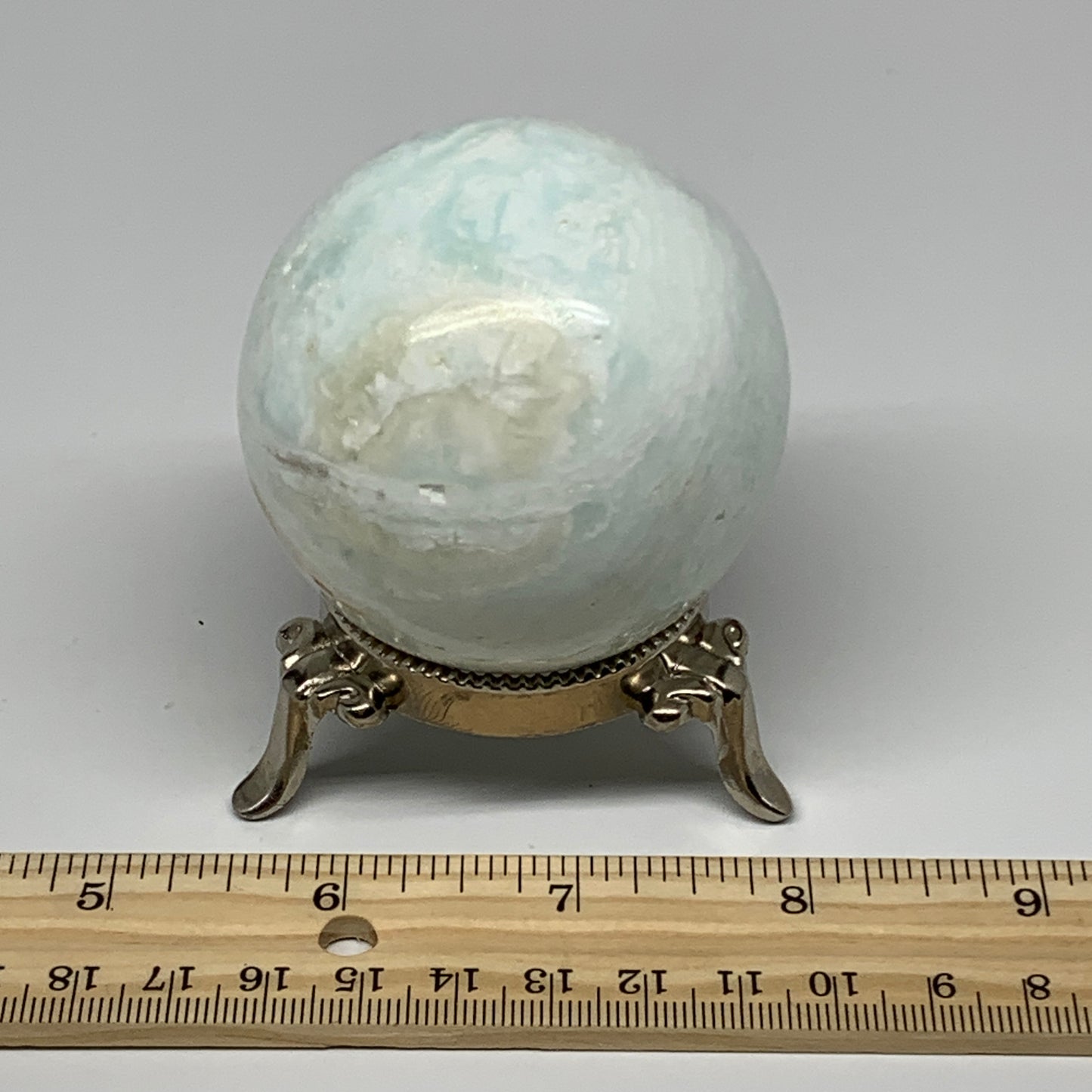 321g,2.4"(61mm) Caribbean Calcite Sphere Gemstone,Healing Crystal,B25174