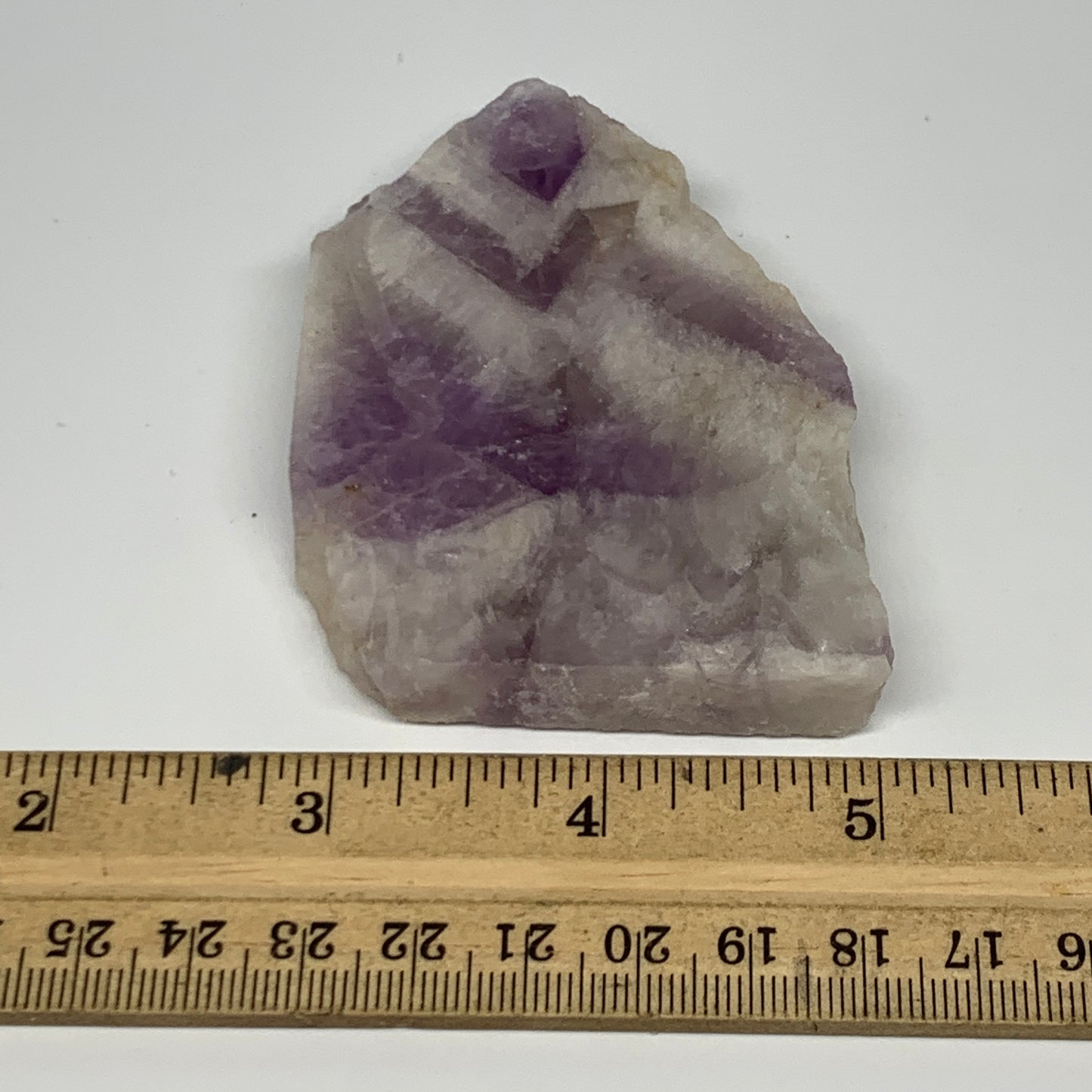 95.2g, 2.9"x2.2"x0.5", One face polished Banned Amethyst, One face semi polished