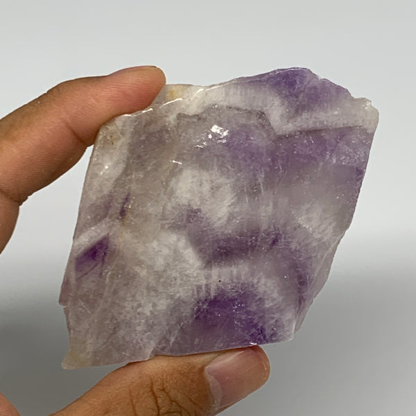 90.7g, 2.2"x2.2"x0.5", One face polished Banned Amethyst, One face semi polished