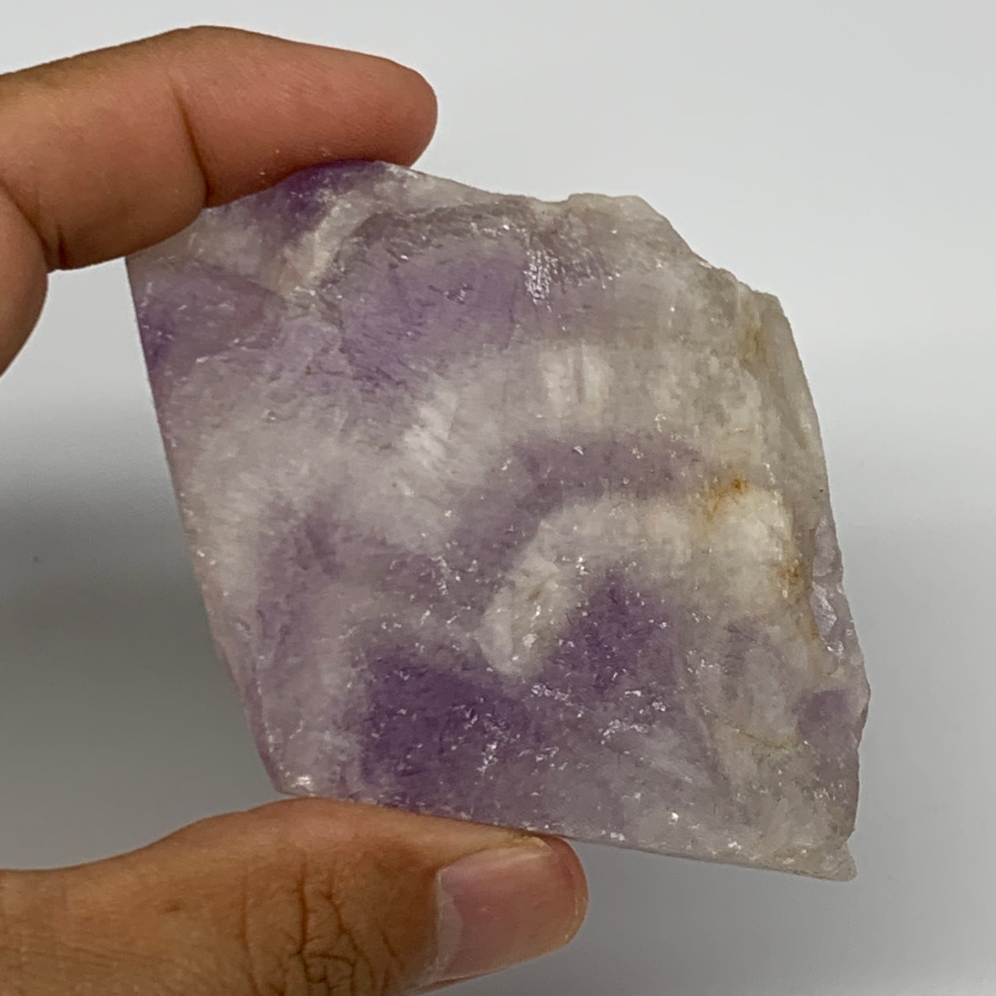90.7g, 2.2"x2.2"x0.5", One face polished Banned Amethyst, One face semi polished