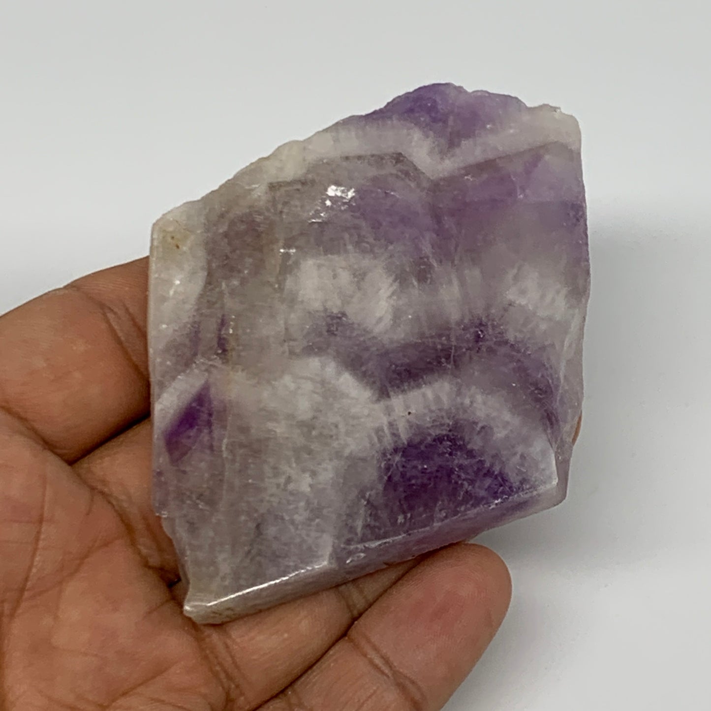 90.7g, 2.2"x2.2"x0.5", One face polished Banned Amethyst, One face semi polished