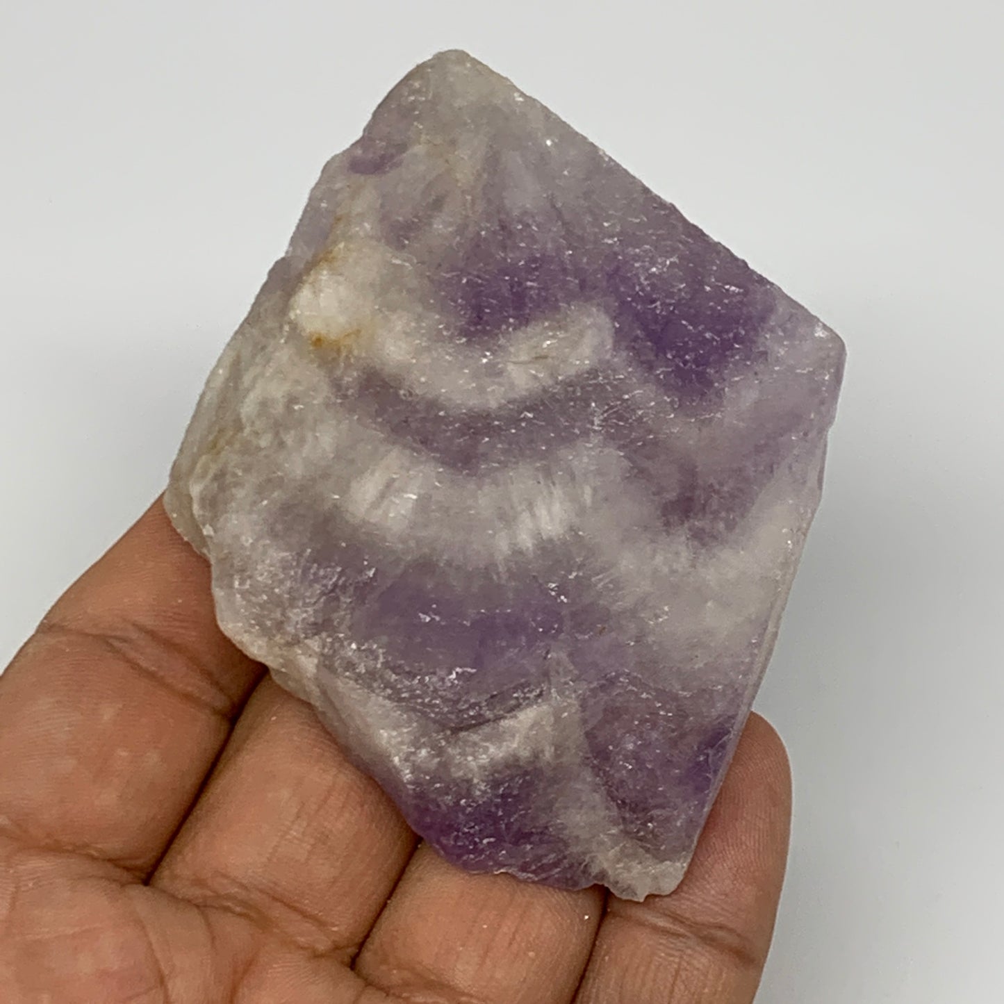 90.7g, 2.2"x2.2"x0.5", One face polished Banned Amethyst, One face semi polished