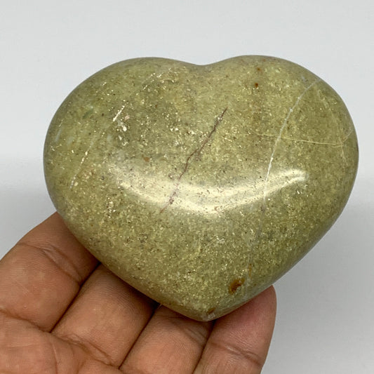 197.3g,2.7"x3.1"x1.4", Green Opal Heart Polished Gemstone @Madagascar, B17569