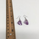 28cts,1.5"Gorgeous Natural Rough Amethyst Silver Plated Earring @Brazil,BE269 - watangem.com