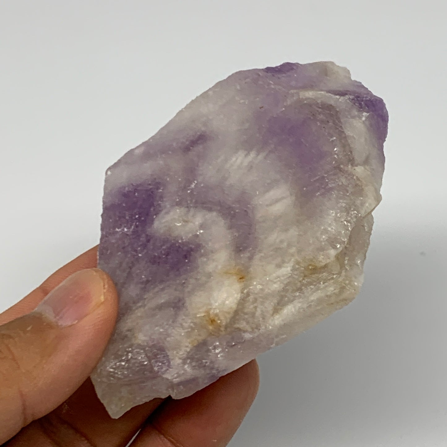 90.7g, 2.2"x2.2"x0.5", One face polished Banned Amethyst, One face semi polished