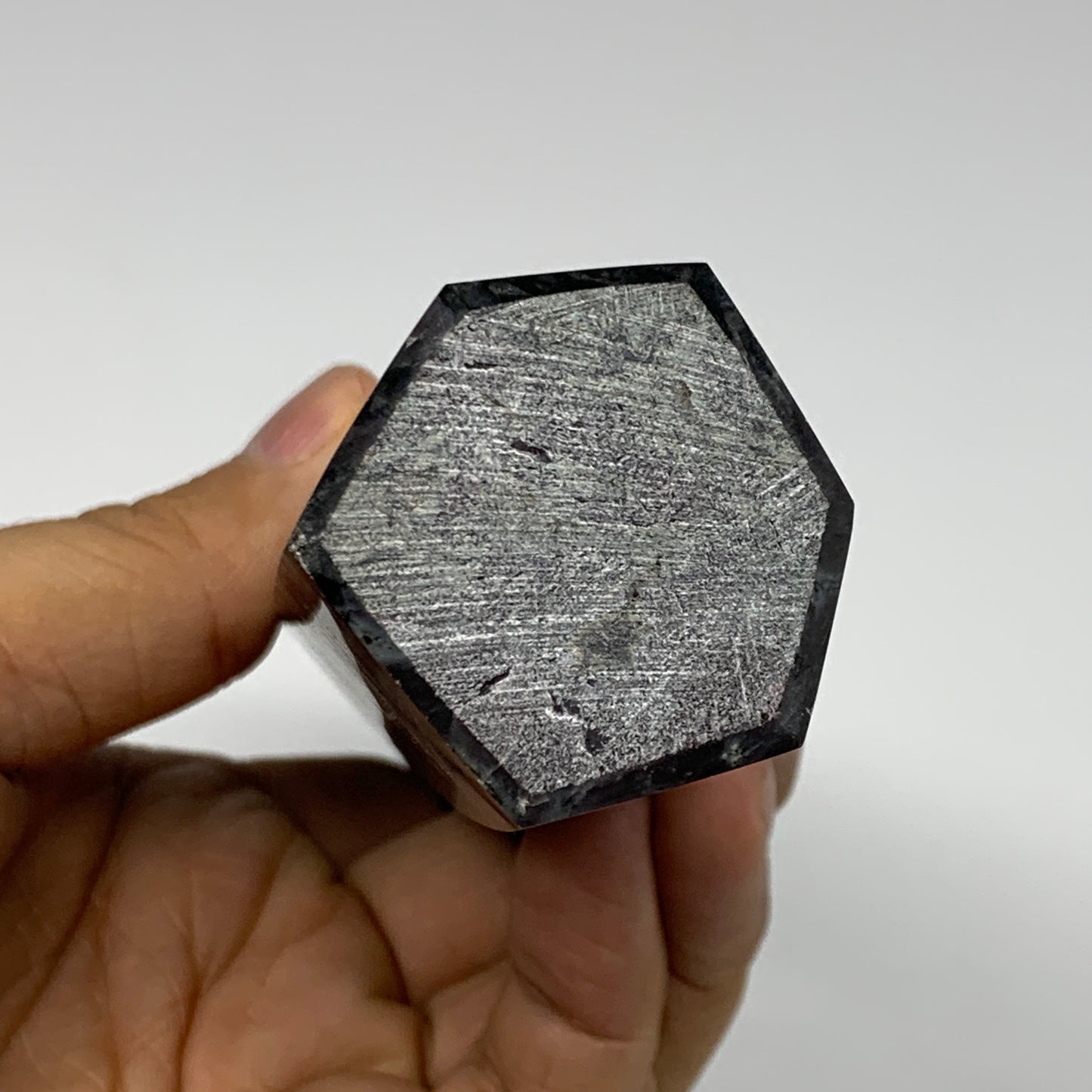 475.2g, 8.3"x1.6"x1.4" Indigo Gabro Merlinite Point Tower @Madagascar,B18306