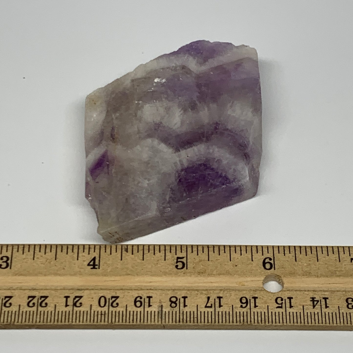 90.7g, 2.2"x2.2"x0.5", One face polished Banned Amethyst, One face semi polished