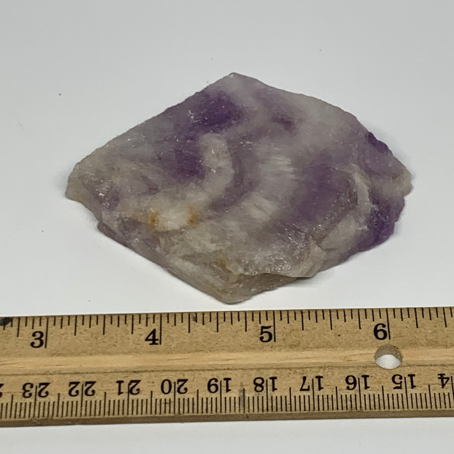 90.7g, 2.2"x2.2"x0.5", One face polished Banned Amethyst, One face semi polished