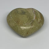197.3g,2.7"x3.1"x1.4", Green Opal Heart Polished Gemstone @Madagascar, B17569