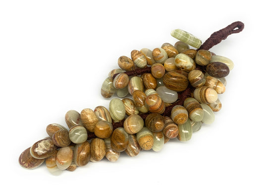 745g, 9"x4" Green Onyx Grape Bunch Stone Marble Decor @Pakistan,B25545